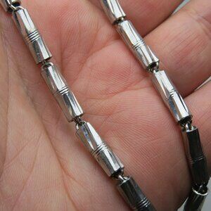 14k white *925 Sterling Silver Bullet men's Necklace